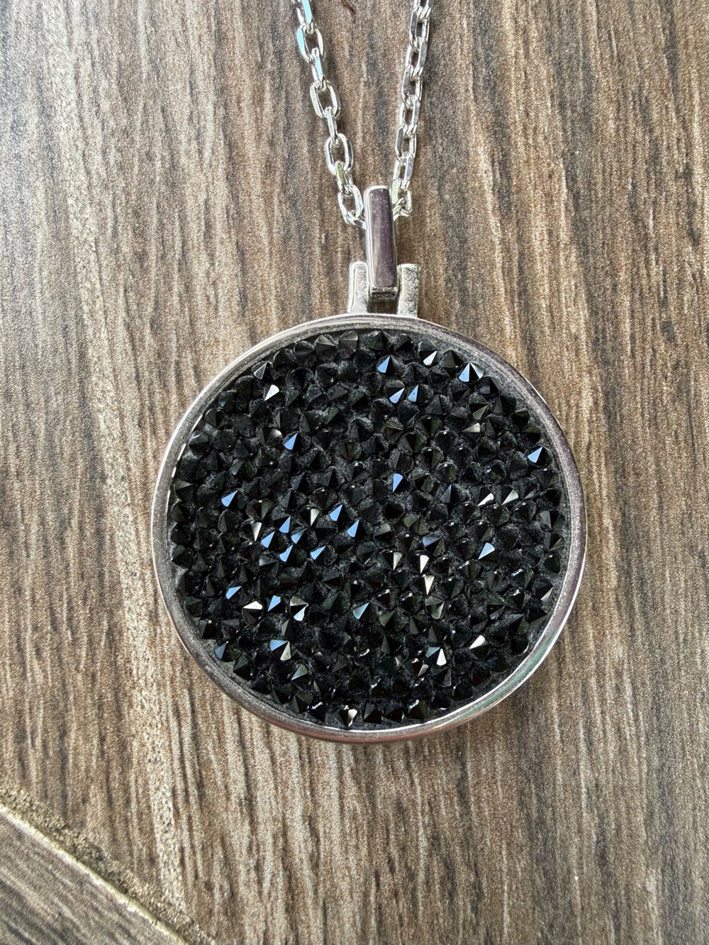 Touchstone Reversible Crystal Pavé Round Pendant Necklace